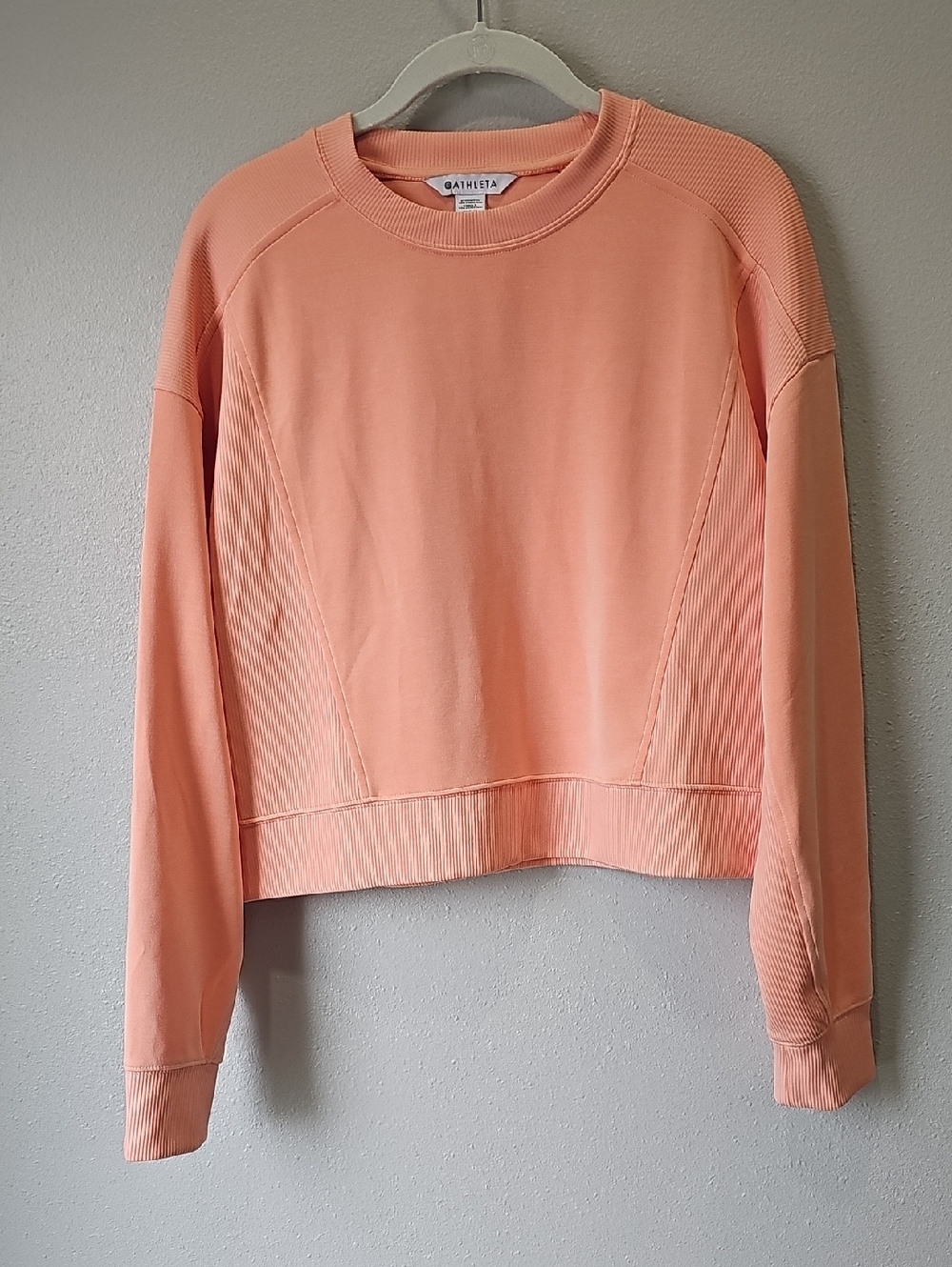 Athleta Coral Cropped Crewneck Sweatshirt